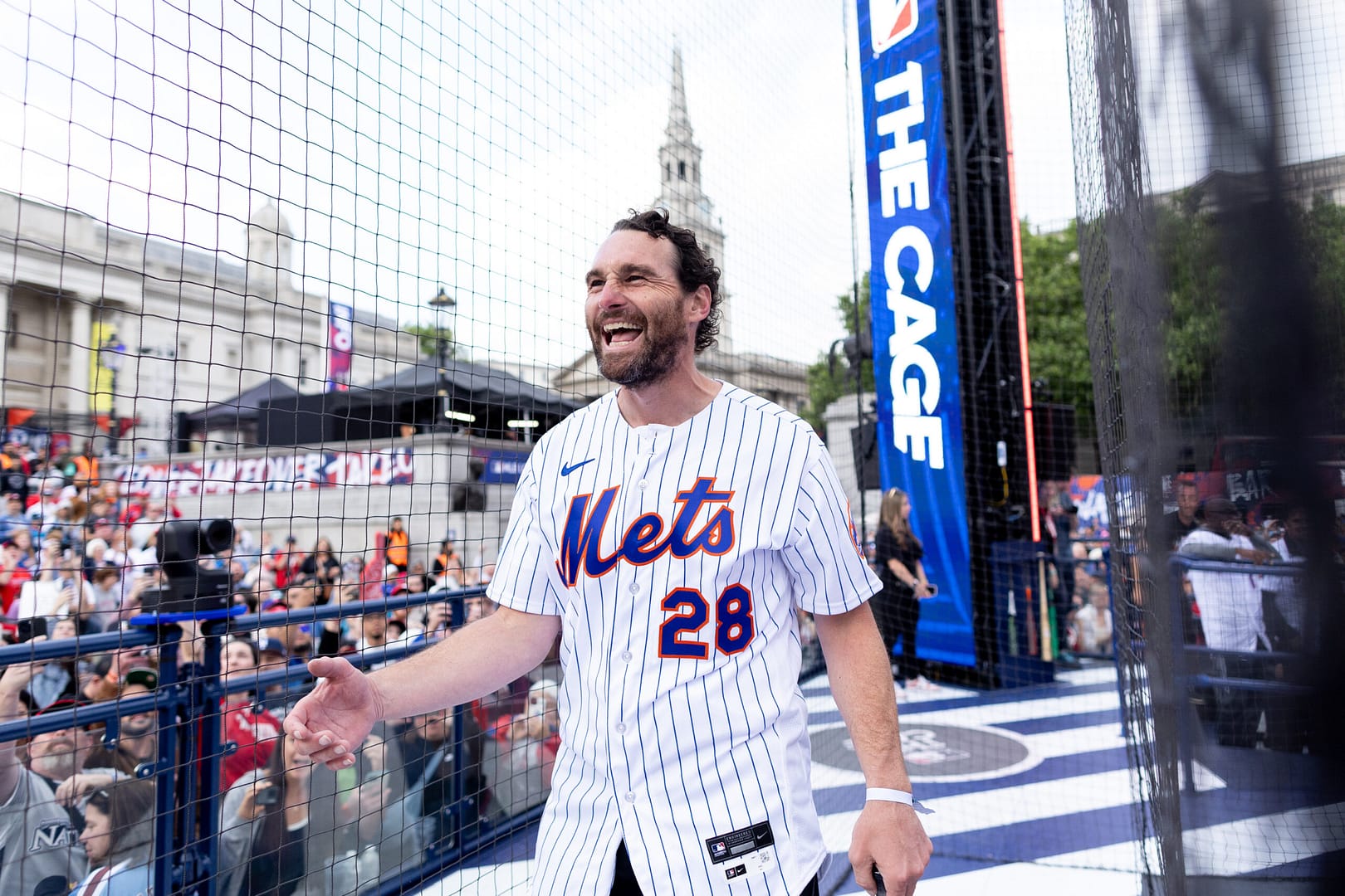 MLB man on stage trafalgar square london